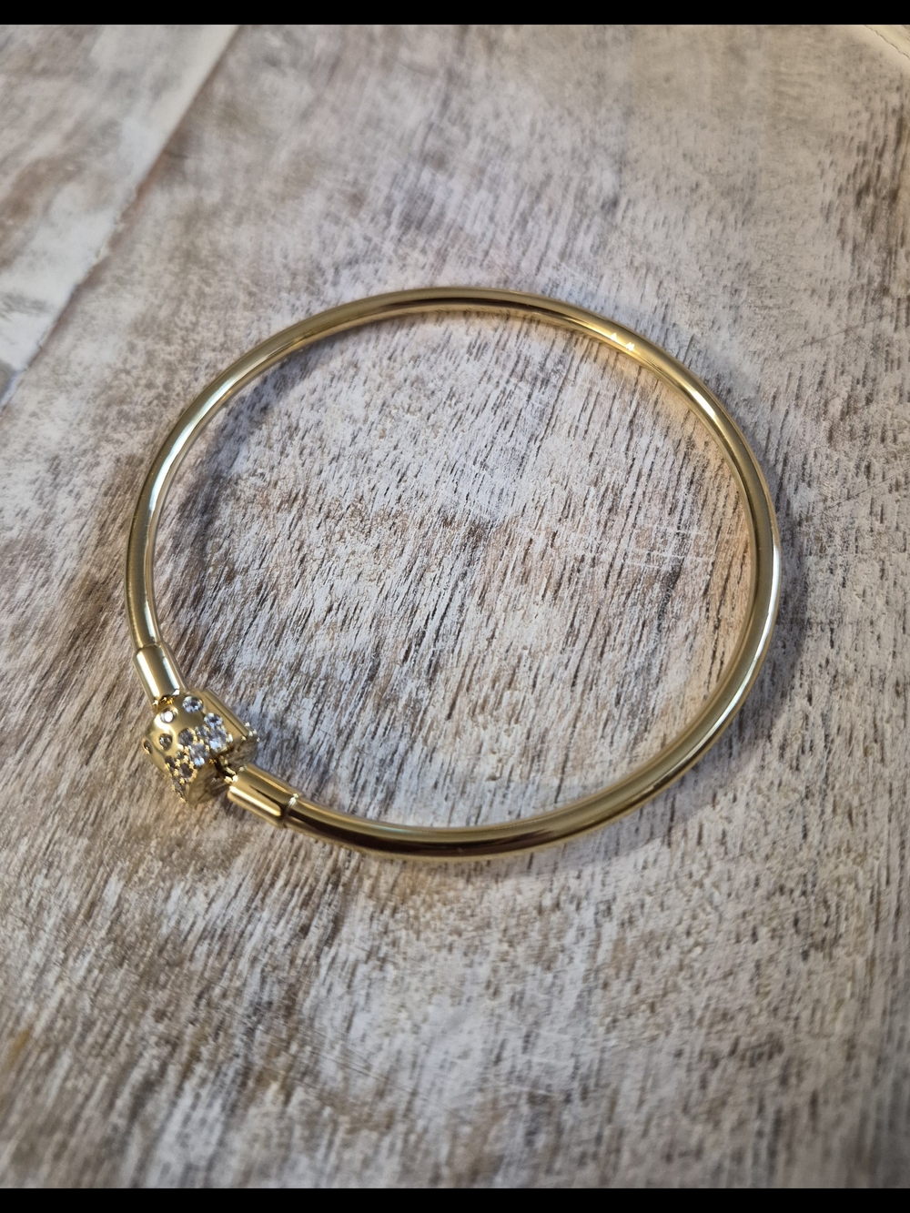 Pandora 14k Gold Plated Barrel Clasp Bangle Bracelet